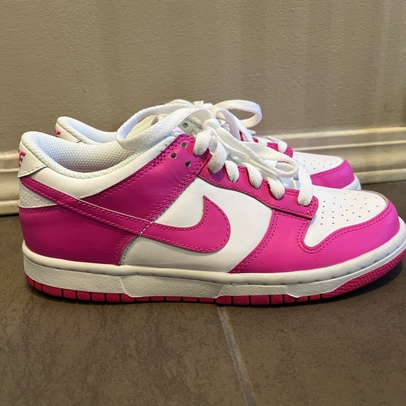 Nike Other - Nike dunks Size 5.5Y Bright pink and white